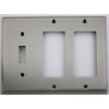 Satin Nickel 3 Gang Wall Plate 1 Toggle 2 GFI/Rocker