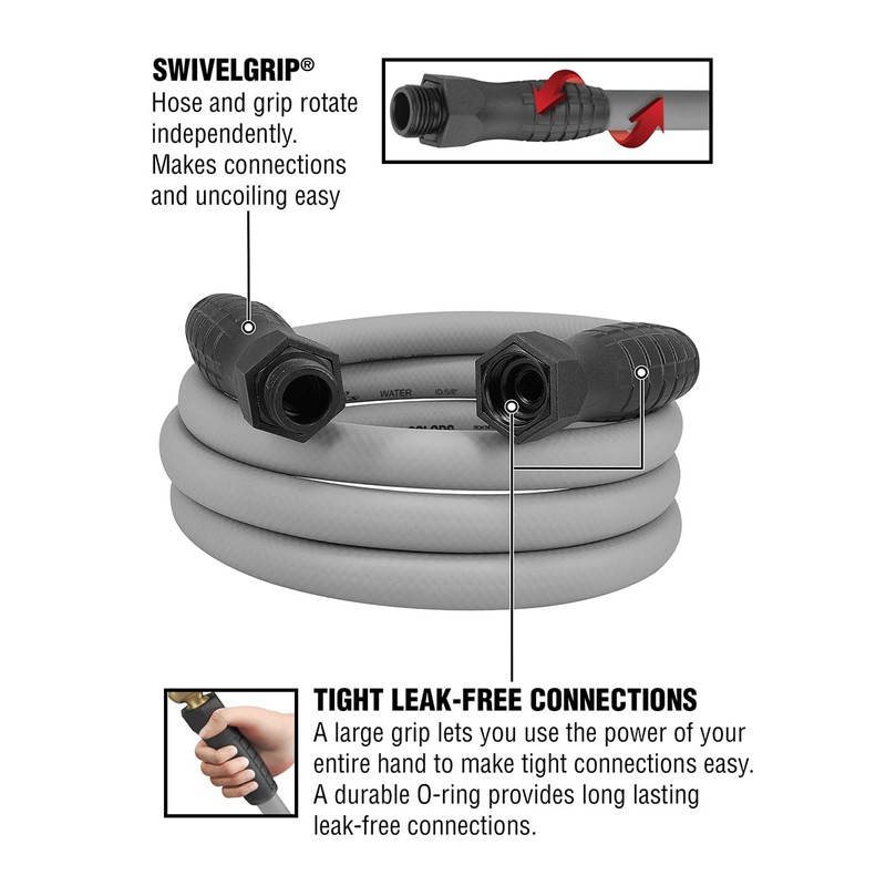 Colors™ SwivelGrip® Garden Hose, 5/8" x 10', 3/4" - 11