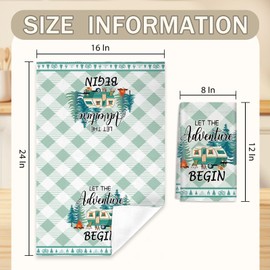 2 Pcs Camping Kitchen Towels Campers Towel Camping Lover Gifts for Him 24 x 16 Inch Decorative Dish Towels Camping Accessories for Camping Kitchen