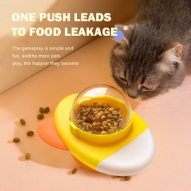 Automatic Cat Feeder, Interactive Pet Feeder, Slow Feed Puzzle Toy, Rocket Design, Non Slip Base, Dog Feeder for Home, Training, Travel, Enjoy Slow Feeding Fun