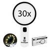 Magnifying Glass with Light, 30X Handheld Large Magnifying Glass for