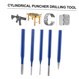 DOITOOL 5pcs Heat Treated Pin Punch Cylindrical Drilling Tool for Woodworking Includes Knurled Design