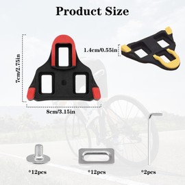 Dalephoric 4 Stück SPD Cleats, Fahrrad Stollen für SPD SL Cleats, Pedalplatten, Klickpedale, Verschleißfest und rutschfest, für Rennrad Road Schuhplatten, Fahrradschuhe (2 Gelb und 2 Rot)