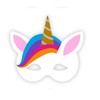 Unicorn Half Face Mask EVA Animal Fancy Dress Costume Accessory