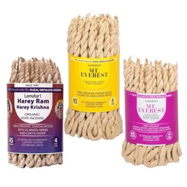 Lamatar1 Himalayan Cedar Sandalwood Hare Ram Rope Incense Set Of 3 Made In Nepal