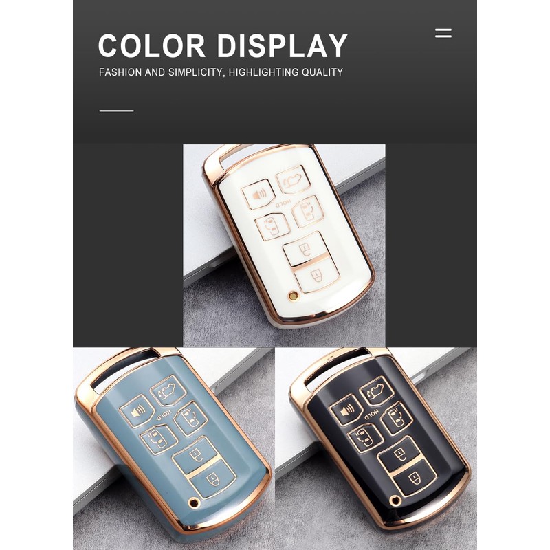 TECART 6 Buttons Soft TPU Remote Smart Key Fob Case