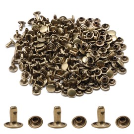 THKO Pack of 100 8 x 8 mm Antique Copper Rivets for Leather, Bags Furniture - Double-Sided Iron Rivets Electric Plated DIY Crafts 8 mm Diameter Metal Rivets for Crafts & Repair