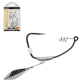 BKK TITANDIVER Soft Plastic Hook | 1/0 | 2-Pack | 2X |Needle Hook Point | Super Slide Coating | Fixed Lead | Removable Teaser Blade | Locking Spring | Weedless Fishing
