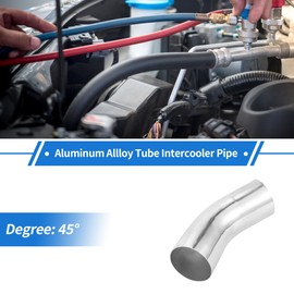 TUCKBOLD 102mm/4 OD 45 Degree Bend 6061 Aluminum Alloy Tube Intercooler Surface Polishing Air Intake Connection Hose Double Flat Head 150mm 5.9" 1mm 0.04"