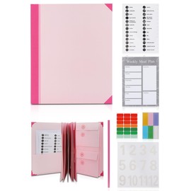 Gugxiom If I Die Binder UK,in Case I Go Missing Binder,Folio Document Organizer with Labels and Stickers,Life Book Document Organiser for Meetings,School,and Office(Pink)