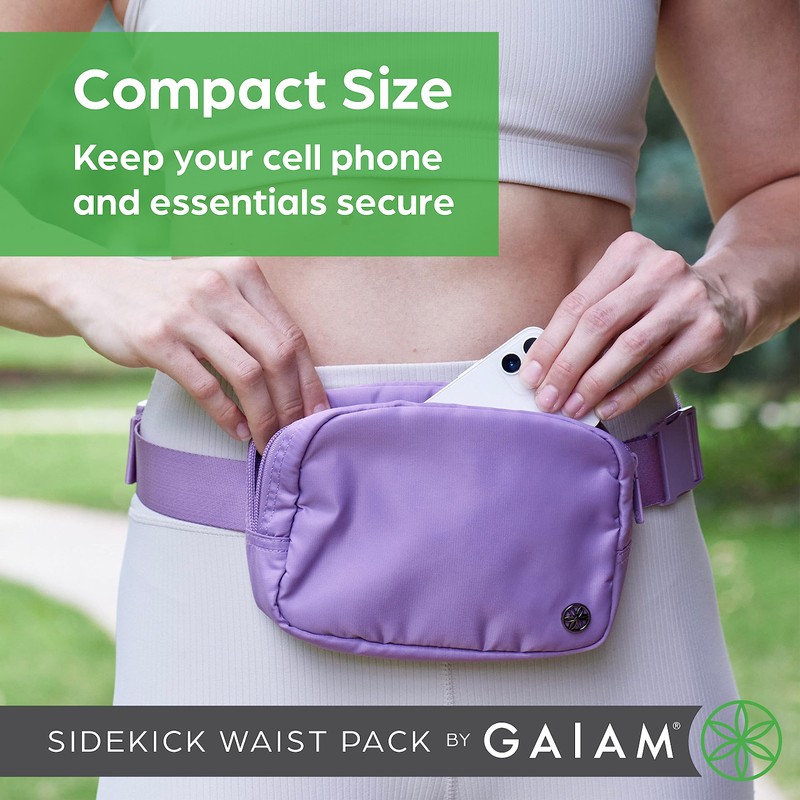 Gaiam Sidekick Waist Pack - Storage Belt Bag for Women