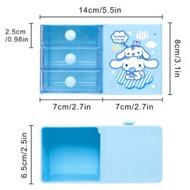 Roffatide Anime Cinnamoroll Desktop Desk Office Supplies Container Pen Holder for Desk Cute Pencil Cup Pot Makeup Brush Holder Mini Box