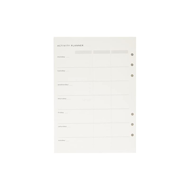 Filofax 132848 Activity Planner Insert Organiser A5 White