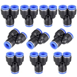 Y Shape Push Fittings, 12mm (1/2”) OD Push to Connect Quick Fitting, Air line Push Lock Tube Fitting Splitter, 20Pcs (PY12)