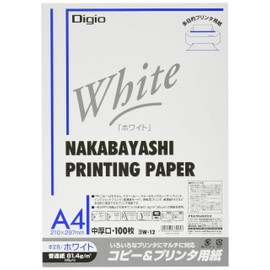 Nakabayashi Yo-W-12 Copy & Printer Paper, White Type, A4, 100 Sheets