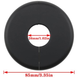 AYLIFU 1PCS Wall Split Flange ABS Round Pipe Decorative Cover Wall-Mounted Self-Adhesive Water Pipe Cover For Water Pipe Faucet Decoration Accessories(Black Round 26mm/1.02inch Aperture)