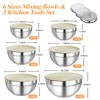 Winproper Mixing Bowls with Lids Set, 6 PCS Stainless Steel