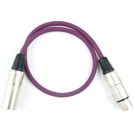 Adam Hall Cables K3MMF0050PUR Microphone Cable XLR Female to XLR Male DMX Audio Cable 3-Pin (0.5 m, Purple, 2) Pack of 2