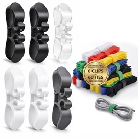 66 PCS Cord Organizer for Appliances Kit - Includes 6-Pack Appliance Cord Wrap & 60-Pack Multicolor Reusable Cable Ties - Universal Cord Organizer for Appliances, Home, Office & Kitchen