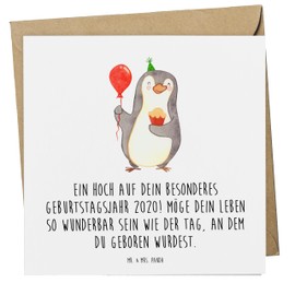 Mr. & Mrs. Panda Deluxe Karte 2020 Geburtstag - Geschenk, Geburtstag 2020, Klappkarte, außergewöhnliches Jahr, Glückwunschkarte, Feier des Lebens,