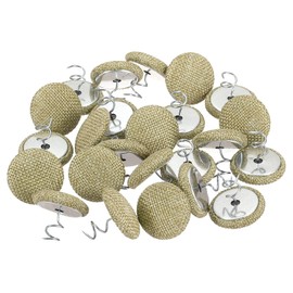 QUARKZMAN Pack of 24 Upholstery Pins Twist Pin, 20 mm Bed Skirt Pins Fabric Covered Button Twist Pins for Throws Bed Skirt Armchair Caddies Furniture Cover Light Brown