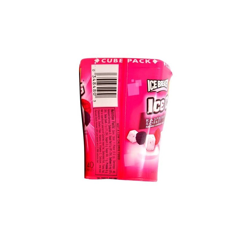 Ice Breakers Ice Cubes Raspberry Sorbet Gum Bottle- 4 ct