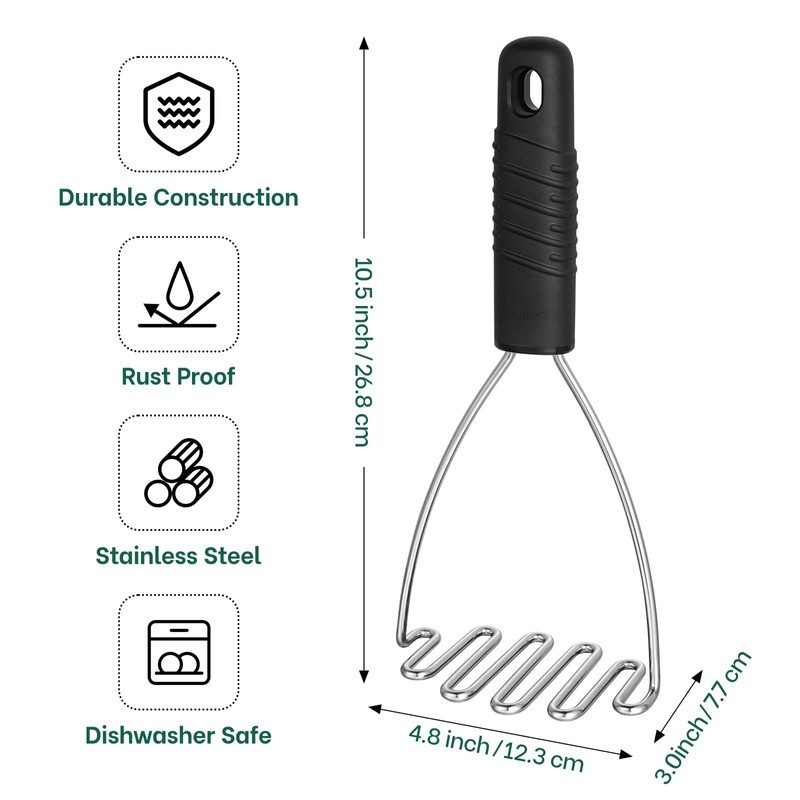 Potato Masher, Beneno Heavy Duty Stainless Steel Wire Potato Masher
