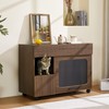 Merax 35.5'' Walnut Sideboard for Cat Lover, 2 in 1