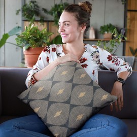 Plutus Brands Blue Plutus Cubes Diamond Luxury Throw Pillow 16 in x 16in, Double Sided 16" x 16"