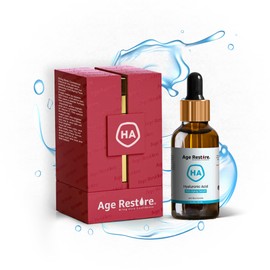 Age Restore Anti Aging Hyaluronic Acid Face Serum with Niacinamide, Aloe Vera, Witch Hazel, Arginine - Reducing Wrinkles, Fine Lines, Hydrating, Skin Brightening - 1 FL OZ