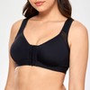 DELIMIRA Women's Front Fastening Bras Non Wired Posture Correcting Back