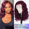 TopSilky 13X6 12ich Bob Body Wave Burgundy Wig Human Hair
