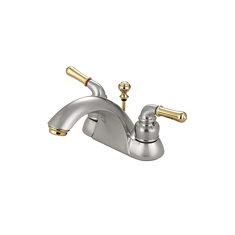 Kingston Brass KB2629B Naples 4-Inch Centerset Lavatory Faucet Brass Pop-Up,