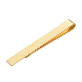 Yoursfs Brushed Gold Tie Clips for Men Skinny Tie Clip Simple Business Gold Tie Bar For Father Husband Bridegroom