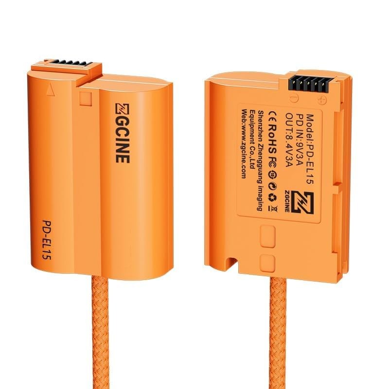 ZGCINE PD-EL15 USB-C PD to EN-EL15 Dummy Battery Cable Power