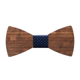 Mr.Van Wooden Bow Tie, Children's Bow Tie, Bow, Pre-Tied with Hook Closure and Adjustable for Weddings, Prom, Performances, Parties, blue
