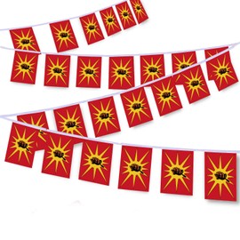 20 PCS Mohawk Nation Flag String,20 FT Canada Mohawk Native Decor Bunting,Indigenous Decoration Banner for Outdoor Indoor Patio Yard Decor