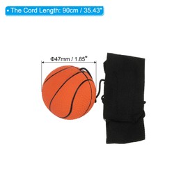 PATIKIL 1.9" Sports Wrist Ball Basketball Rubber Rebound Wristband Exercise String Ball Fluorescent Orange