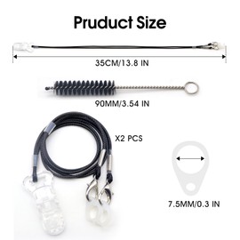 Earjgruu Set of 2 Hearing Aid Clips,Portable Hearing Amplifiers Clips with Anti-Lost Lanyard Cord and Silicone Loops,Hearing Aid Ear Grips Sets for Adults and Seniors with Tube Brush & Dry Wipe