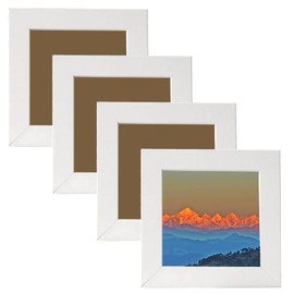 Girihe 4 PCS 4x4 Photo Frames, 4 X 4 Inch Small Square White Photo Frame, Modern White Photos Frames for Wall Mounted & Desk Top Portrait Printing Landscape
