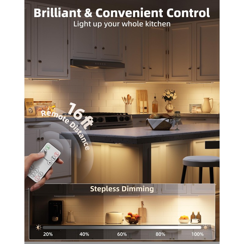EZVALO 5 Pack Under Cabinet Lighting, Rechargeable Motion Sensor Light,