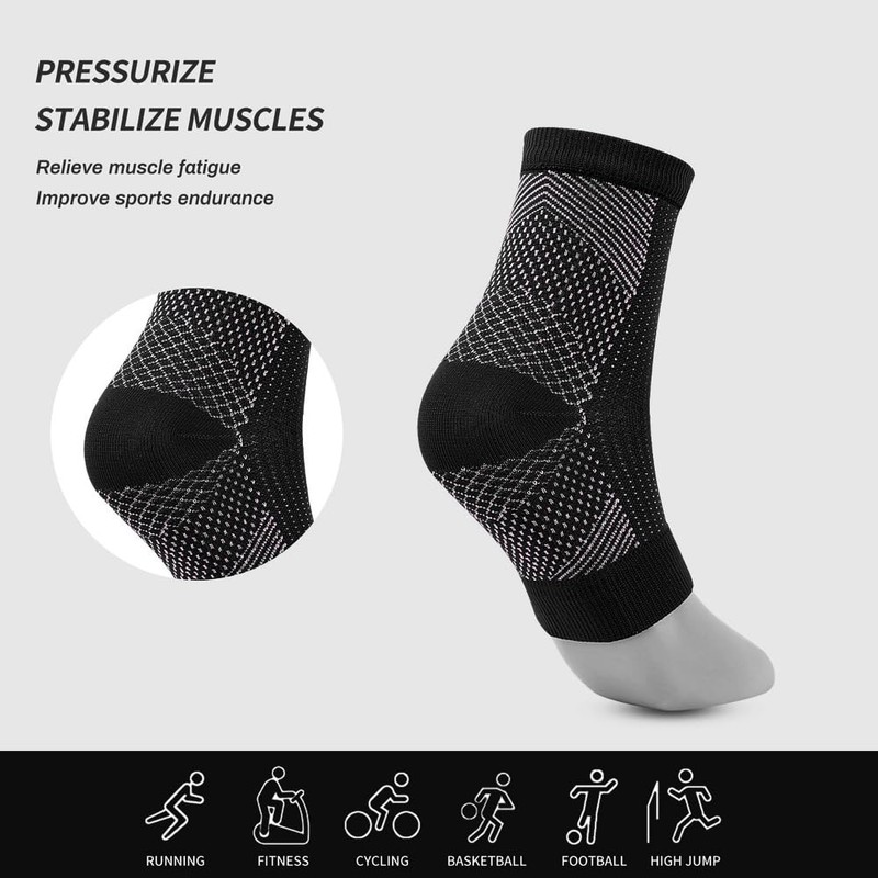 QKEPCY Ankle Compression Stockings Women Men Foot Compression Ankle Support
