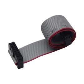 Fielect 2pcs IDC 16 Pin Connector Gray Wire Flat Ribbon Cable Connector Length 30cm 2.54mm Pitch