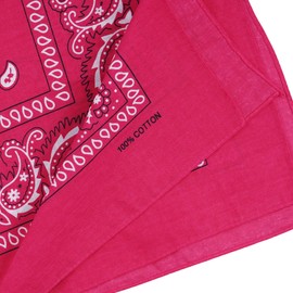 Raylarnia Bandana Multi-Purpose 100% Cotton Headbands for Women, 22 inch Paisley Cowboy Bandanas for Men (Hot Pink)