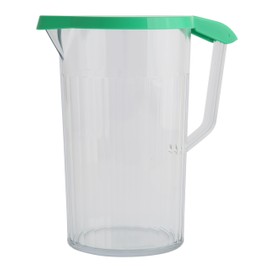 Harfield 1.1 Litre Jug (Clear) and Jug Lid (Green) Reusable Virtually Unbreakable Dishwasher Safe