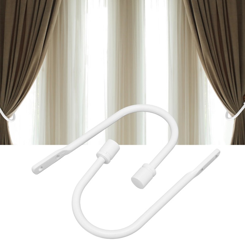 2Pcs Curtain Holdbacks U Shape Carbon Steel High Hardness Powder