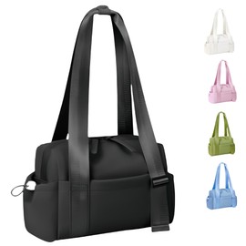 Mini Gym Bag for Women and Girls, Small Waterproof Travel Duffle Bag with Wet Compartment, Cute Workout Sport Tote bag, with gift box (black)