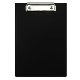Netuno 1 x Clipboard A5 with Clip Black Writing Board with Metal Clamp Hard Plate Plastic Writing Case Writing Pad Clipboard DIN A4 Document Holder Writing Board with Clip