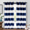 DriftAway Navy Stripe Room Darkening Window Curtains 84 Inch Long