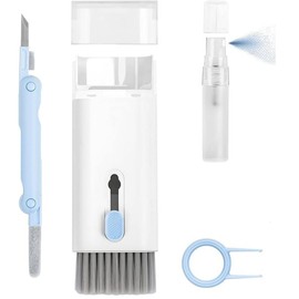 7 in 1 Electronic Cleaner Kit, Includes Brush, Spray Bottle (Empty) and 3 in 1 Cleaning Pen, for Airpods Pro, Keyboard Cleaner Kit, Multifunctional Cleaning Tool for Keyboards, Earphone, Cell Phones, Laptop, PC Monitor - Color: blue